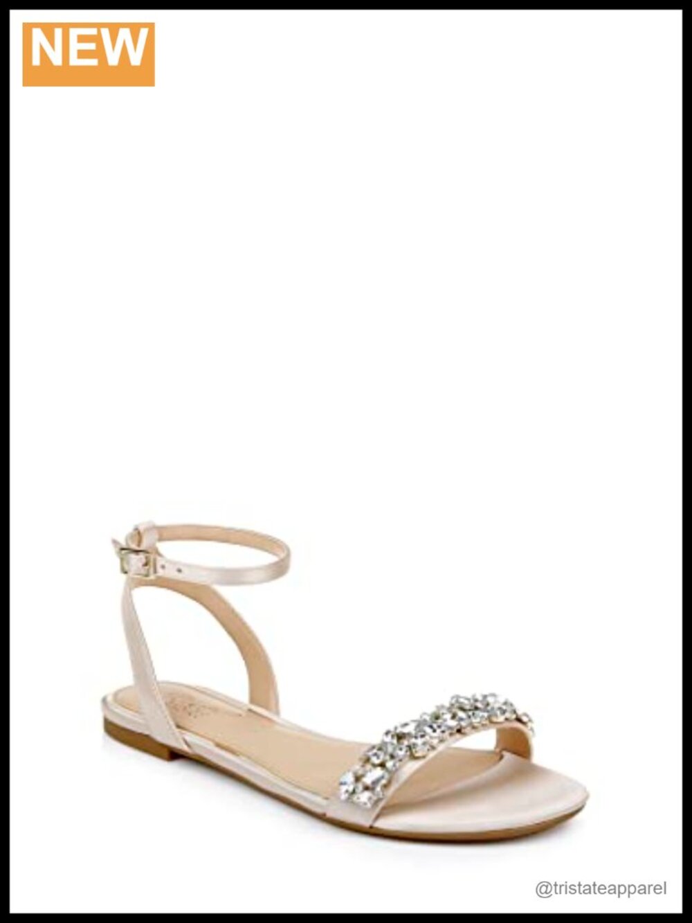 Crystal Adorned Minimalist Flats Ankle Strap Buckle Padded Casual Walking